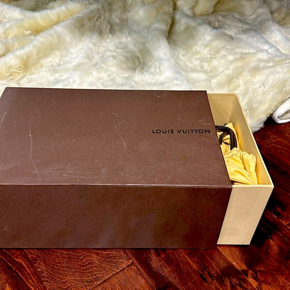 LV slides black and blue size 8